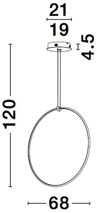 Lustra LED dimabila design modern decorativ Ring 68cm