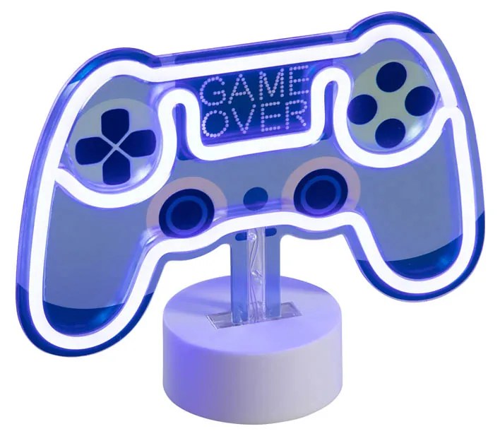 Neon tafellamp blauw incl. LED - Game