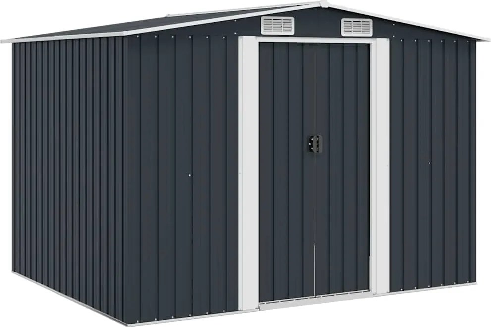 vidaXL Magazie de grădină, antracit, 257 x 205 x 178 cm, oțel