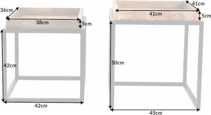 Set de 2 masute design industrial Serviteur