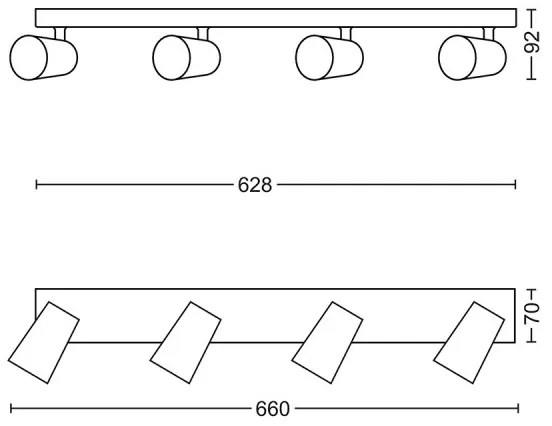 Philips 50574/31/PN - Spot MYLIVING PAISLEY 4xGU10/5,5W/230V