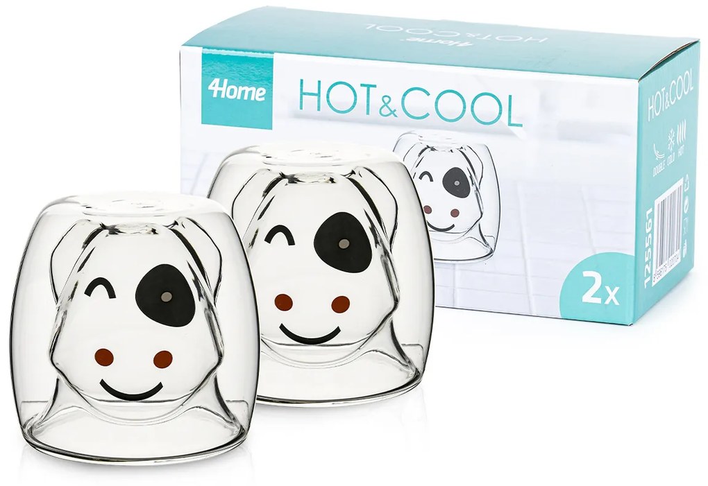 Pahare termo 4Home Hot&Cool Happy Cow 210 ml, 2 buc.