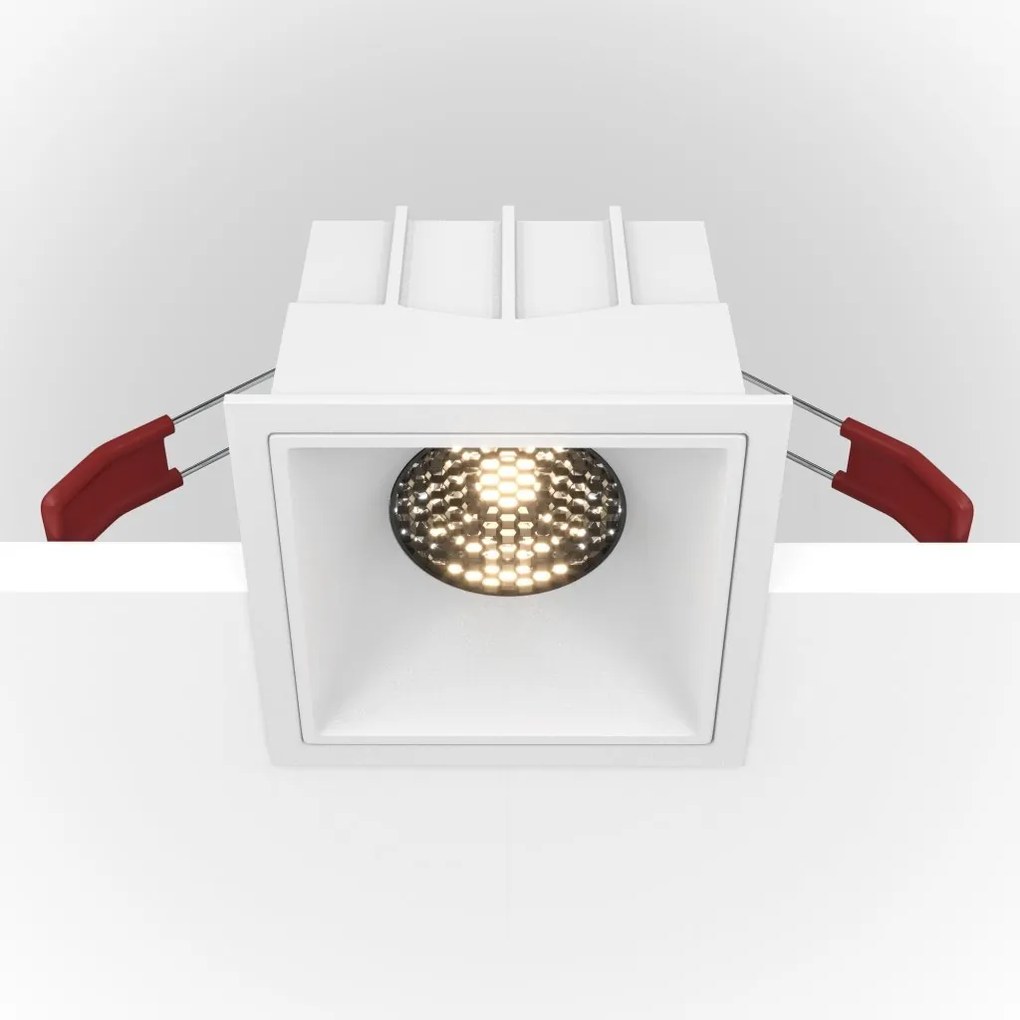 Spot LED incastrabil dimabil design tehnic Alpha alb 8,5x8,5cm, 3000K