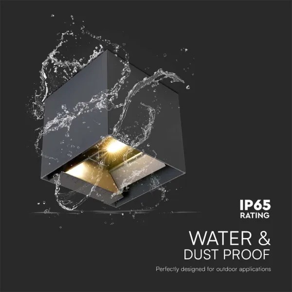 Aplica solară de perete LED cu senzor, 9W, 5V, IP65, 2600 mAh, antracit