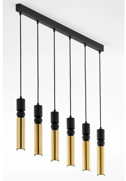 Lustră pe cablu Jupiter 2008 ALAS 6xGU10/10W/230V auriu/negru