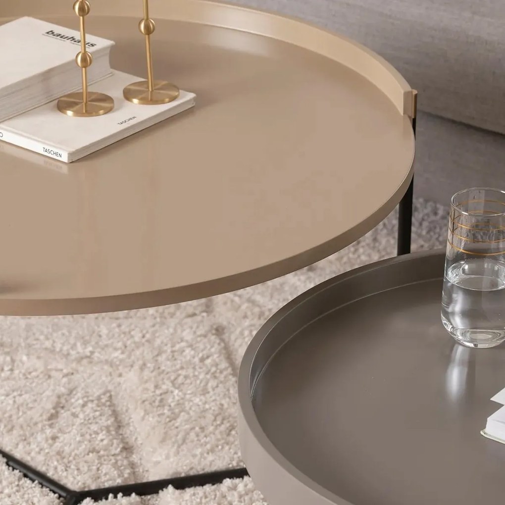 Masă pliantă Mandy Beige, 2 buc