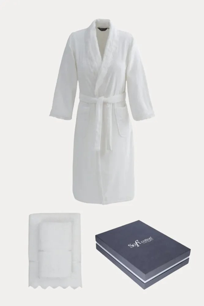 Halat femei FREYA + prosop + prosop de corp + cutie cadou XL Roz / Pink