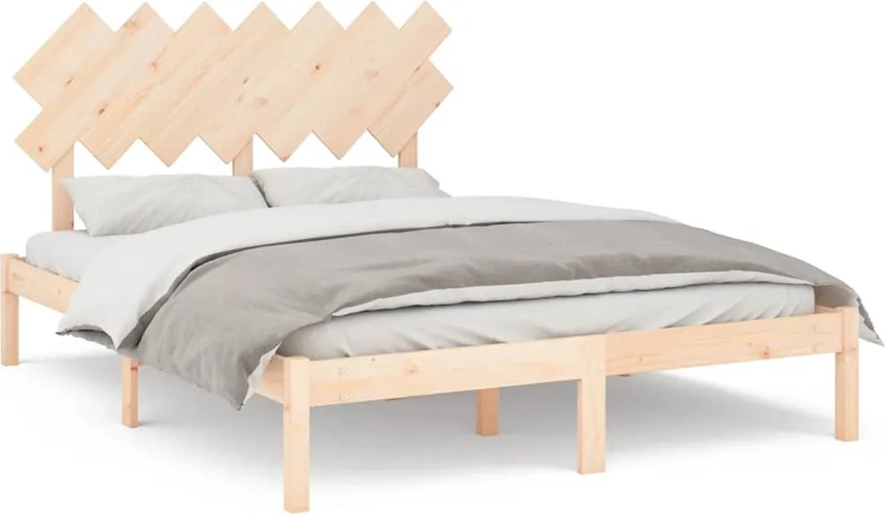 vidaXL Cadru de pat, 150x200 cm, lemn masiv, King Size