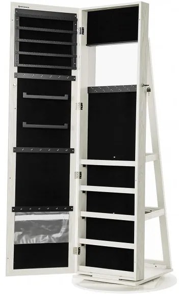 Dulap depozitare bijuterii cu oglinda 10, 38 x 38 x 161 cm