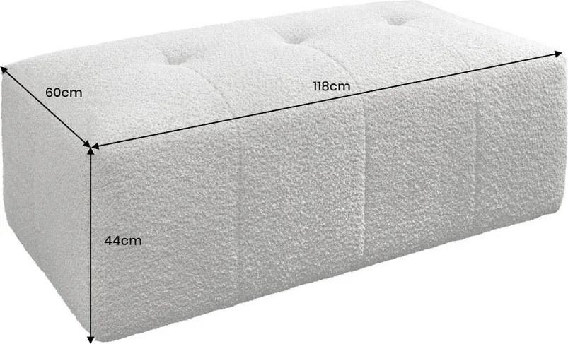 Taburetele/ Suport pentru picioare ROYAL 120cm boucle gri