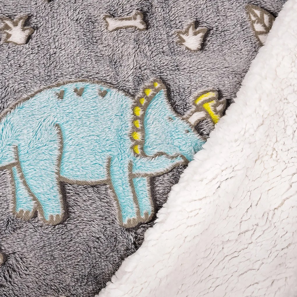 Pătură fosforescentă din imitație lână 4Home Dino, 150 x 200 cm