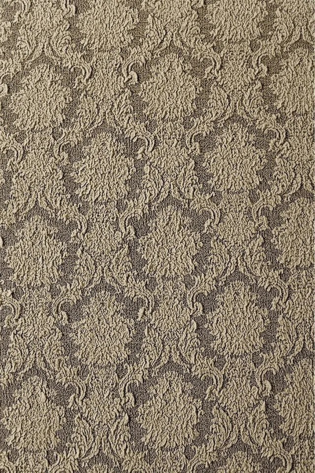 Set 6 huse elastice pentru scaune, cu volanas, model Jacquard Bej