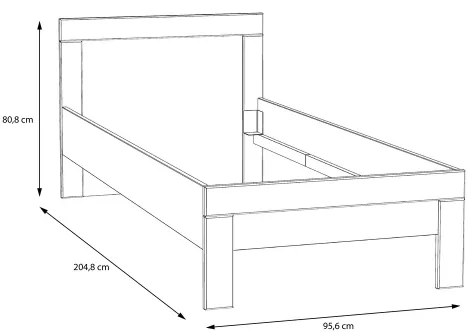 Pat pentru o persoană SNOWIE 90 x 200 cm, alb