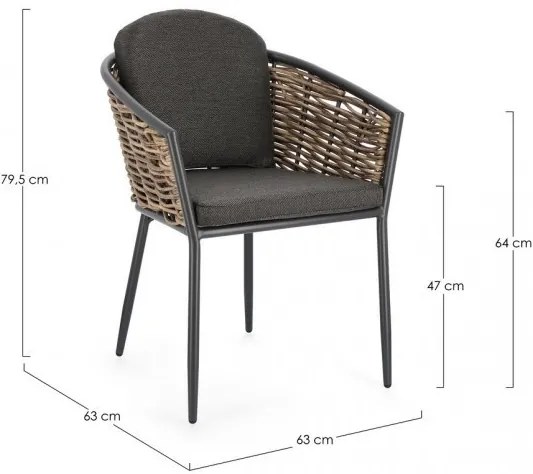 Scaun cu perne detasabile, antracit, Maribela, Bizzotto