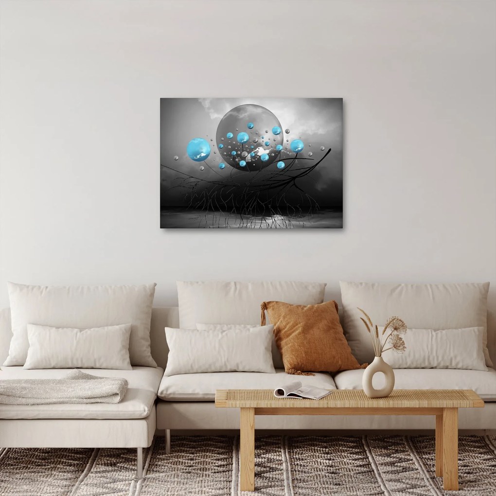 Tabloul - bile abstracte albastru deschis (70x50 cm)