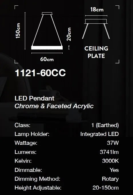Lustra LED suspendata design modern Belle D-60cm