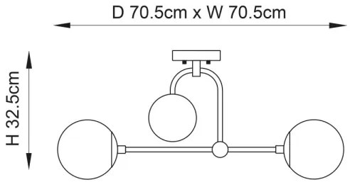Endon 90843 - Lustră de tavan aplicată ONTARIO 4xE14/7W/230V alamă