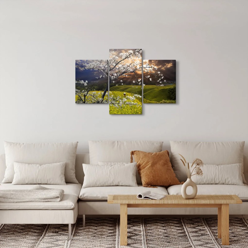 Tablou - Peisaj cu pomul înflorit (90x60 cm)