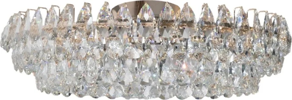 Lustra tavan metal auriu si cristale sticla BARLETTA 80