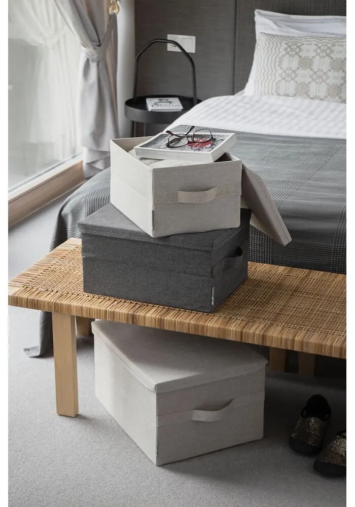 Cutie de depozitare bej din material textil cu capac 35x19x26 cm Soft Storage – Bigso Box of Sweden