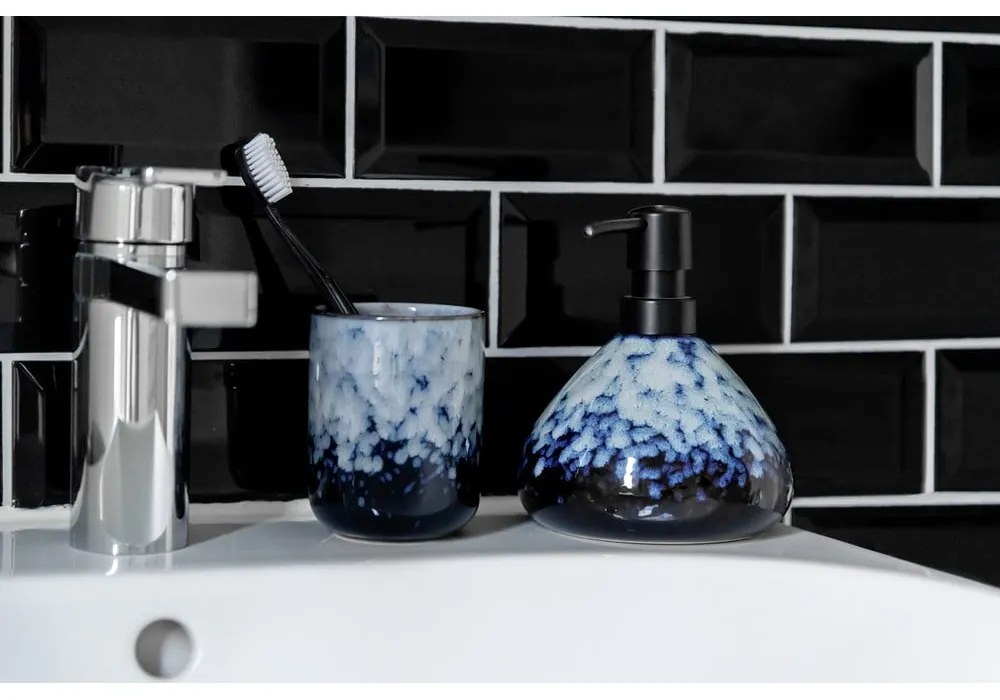 Dozator de săpun lichid albastru închis din ceramică 0.45 l Rosali – Wenko