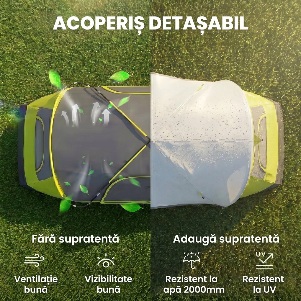 Outsunny Cort de Camping cu 2 Dormitoare pentru 6-8 Persoane | Aosom Romania