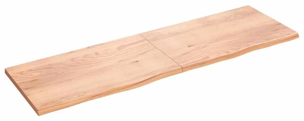 vidaXL Raft de perete maro deschis 200x60x(2-4) cm lemn stejar tratat