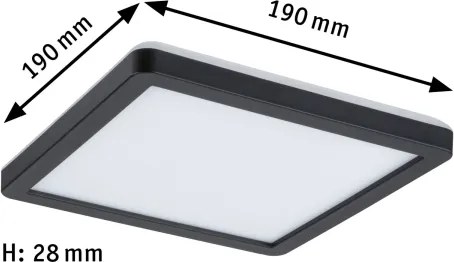 Paulmann 79920 - Panou LED dimabil ATRIA 11,2 W, 230 V, 3000 K, 19 x 19 cm, negru