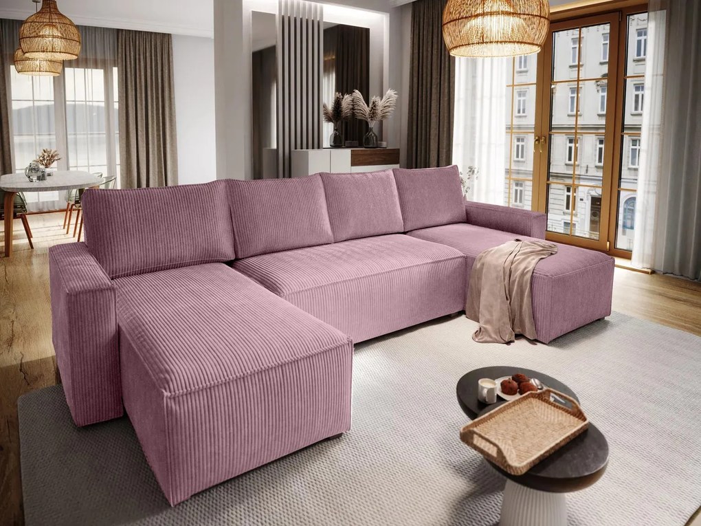 Coltar in forma de U SMART COSARO 295x140 cm, mov deschis