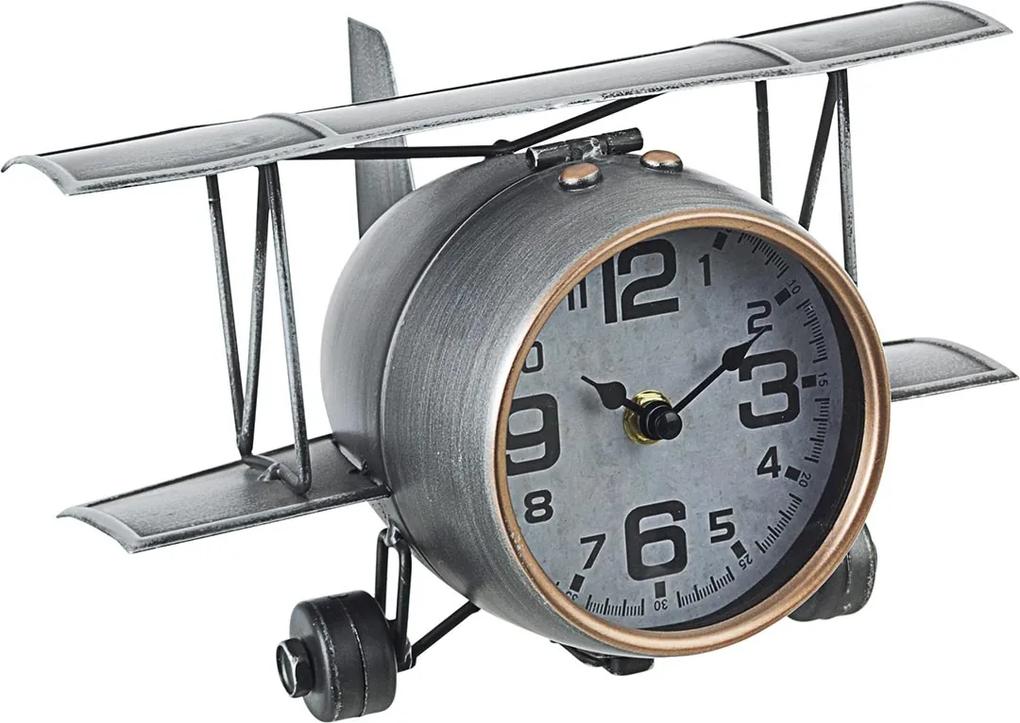Ceas de masa metal argintiu model Avion 27 cm x 20 cm x 15 h