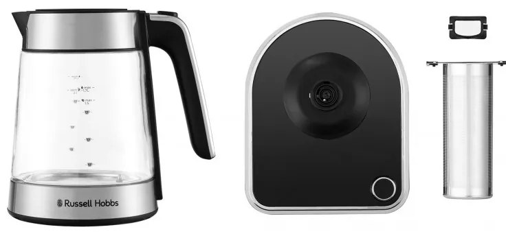Cana electricа Russell Hobbs Attentiv 26200-70, 3000W, 1,7 l, Infuzor, Control temperatura, Timer, Inox/Negru