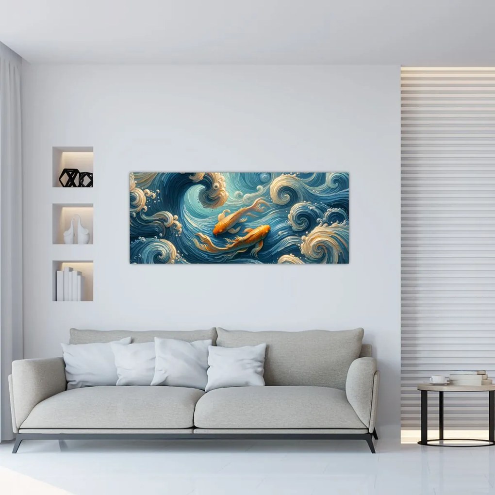 Tablou - Pești aurii (120x50 cm)