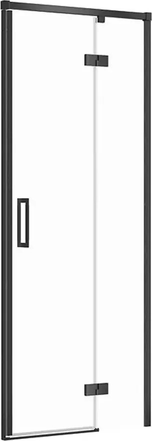 Usa de nisa batanta Cersanit Larga 80 cm sticla 6 mm negru dreapta
