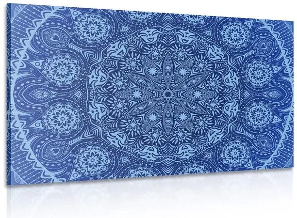 Tablou Mandala ornamentală cu dantelă în culoarea albastră