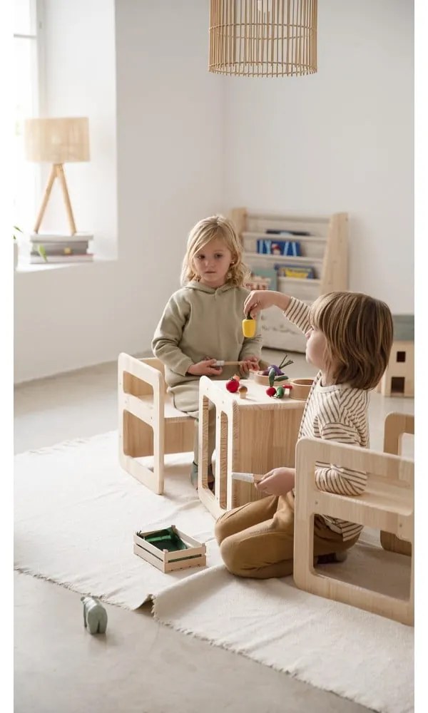 Scaune pentru copii 2 buc. din lemn masiv de pin Montessori – Little Nice Things