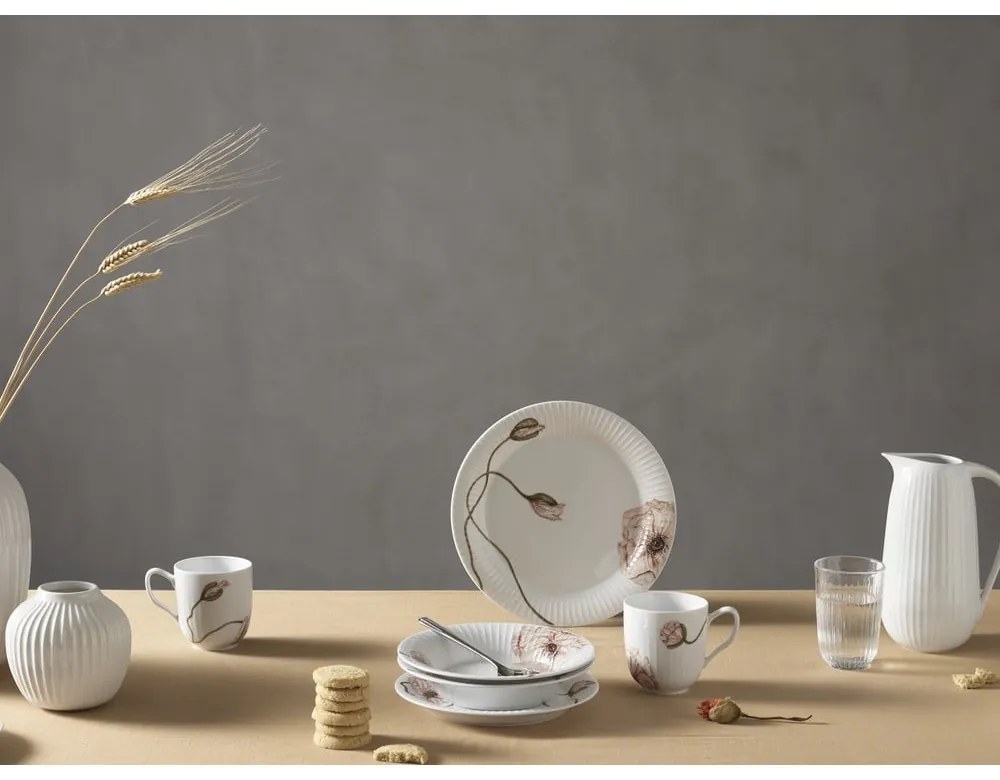 Cană din porțelan Kähler Design Hammershøi Poppy, 330 ml, alb