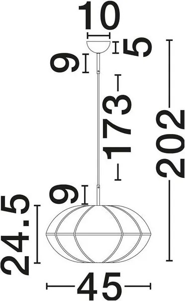 Lustra cu lumina difuza abajur in BRERA 45cm