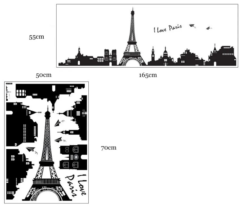 Autocolant de perete "Paris" 55x165 cm