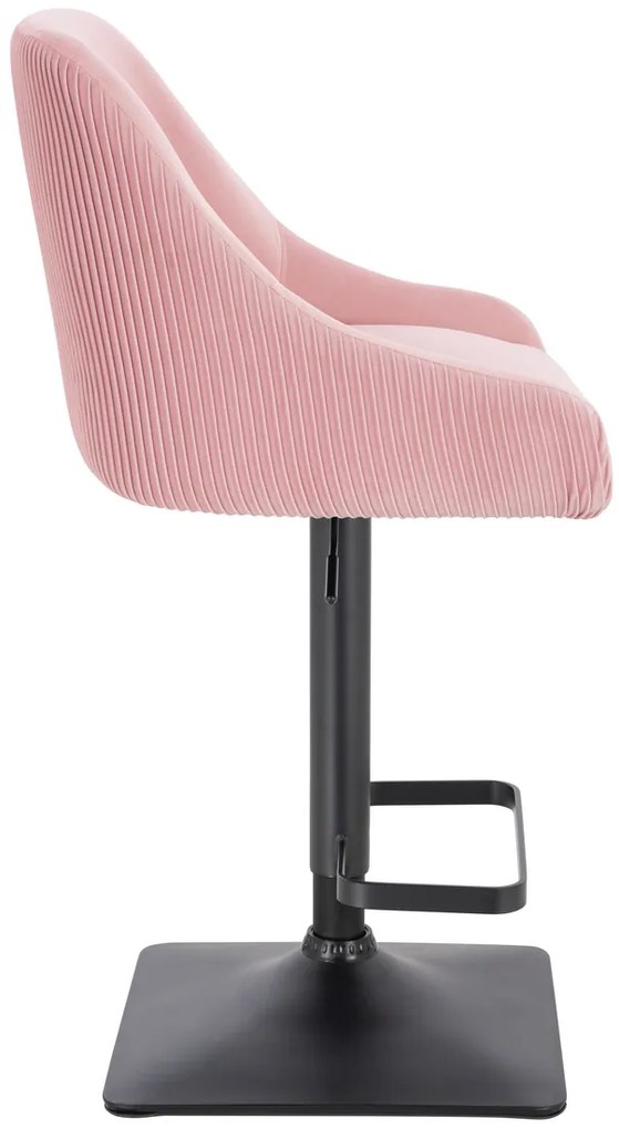 HR920KW Scaun Roz Pudra din Catifea cu Bază Neagră