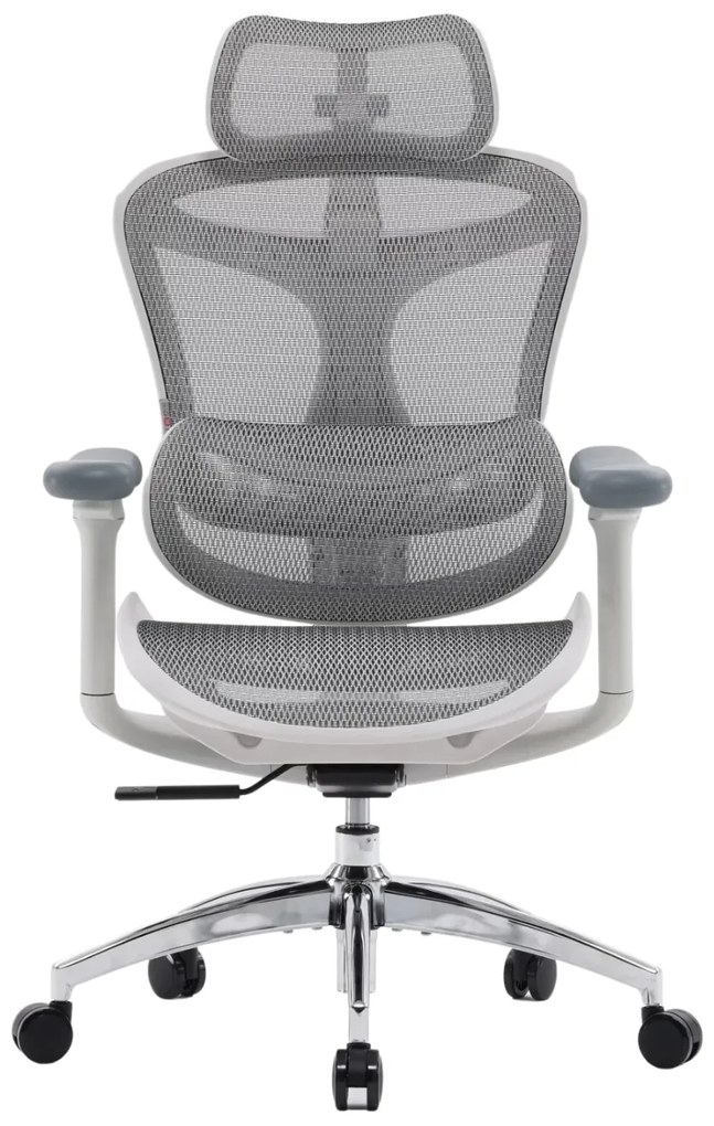 RESIGILAT- Scaun ergonomic SIHOO Doro, cotiere 3D ultra moi, suport lombar dinamic, spătar reglabil pe inaltime in 4 pozitii, tetiera 3D, mecanism inclinare/blocare in 3 pozitii, pivotant, Mesh, Gri