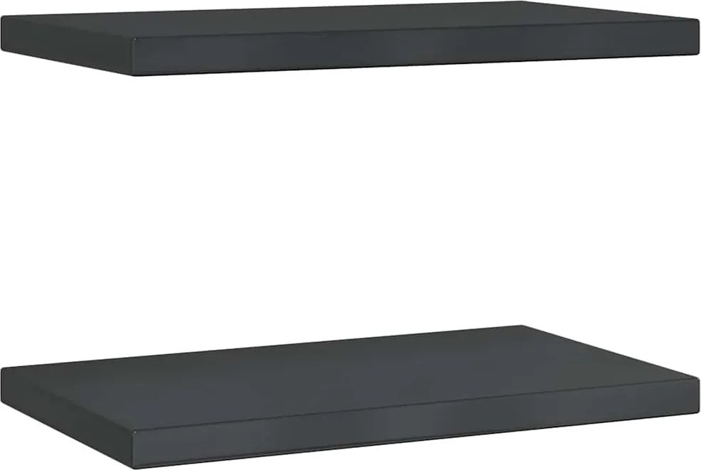 vidaXL Rafturi de perete, 2 buc., 50x30x3 cm, negru oțel inoxidabil