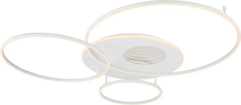 Lustra LED aplicata design circular INVERTINA alb