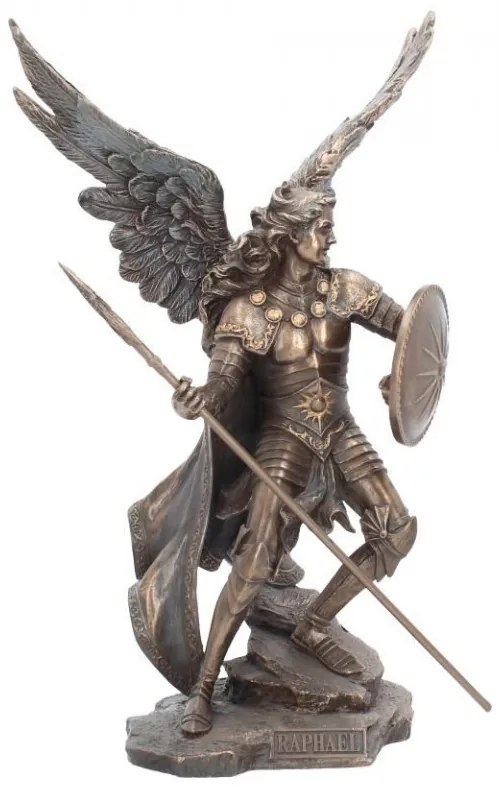 Statueta rasina si bronz Arhanghelul Rafael 35 cm