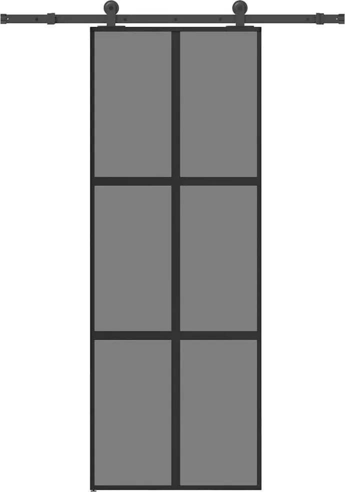 vidaXL Ușă glisantă cu set de feronerie sticlă temperată și aluminiu