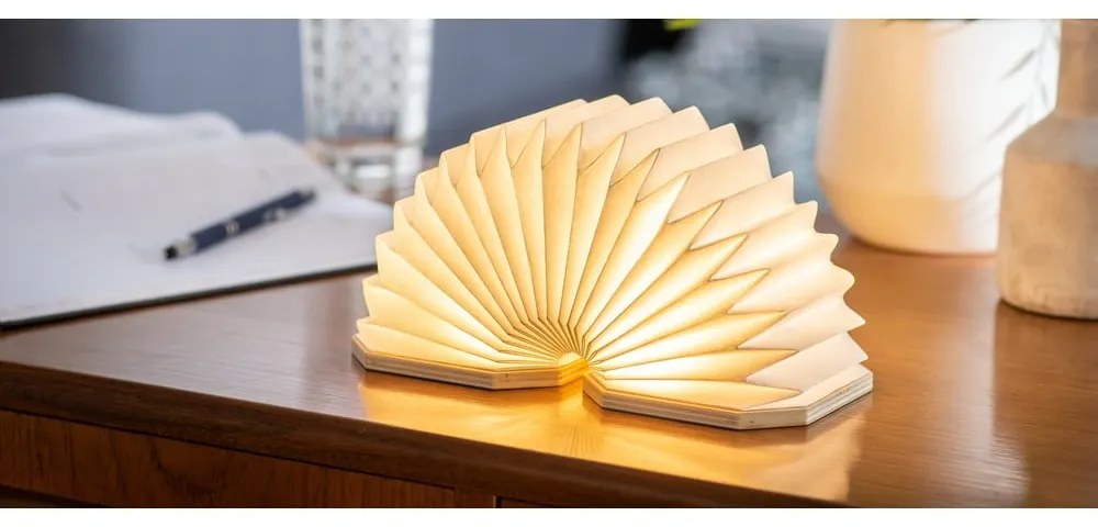 Veioză maro LED cu intensitate reglabilă (înălțime 3,5 cm) Accordion – Gingko