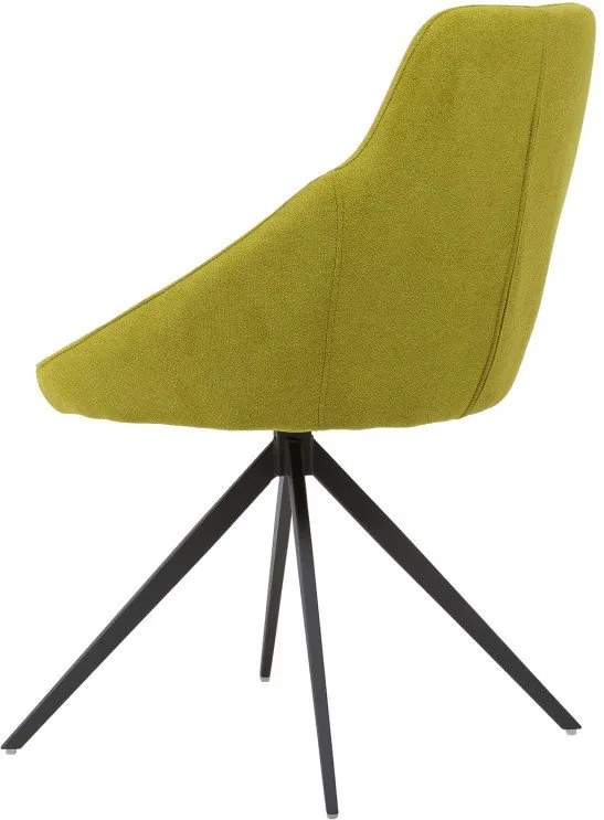 Scaun dining verde din metal si poliester Celia Lime Somcasa