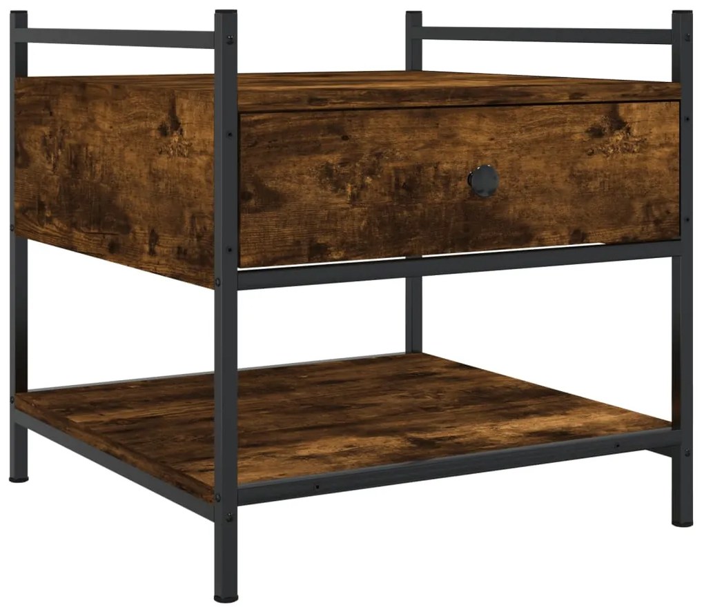 vidaXL Măsuță de cafea, stejar fumuriu, 50x50x50 cm, lemn prelucrat