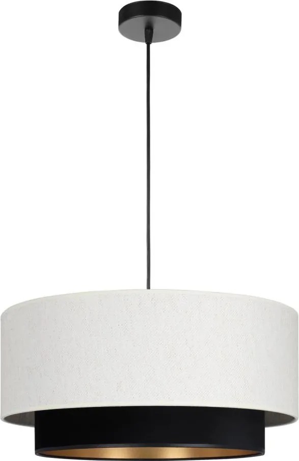 Lustră pe cablu NATIA 1xE27/60W/230V Ø45 cm alb/negru