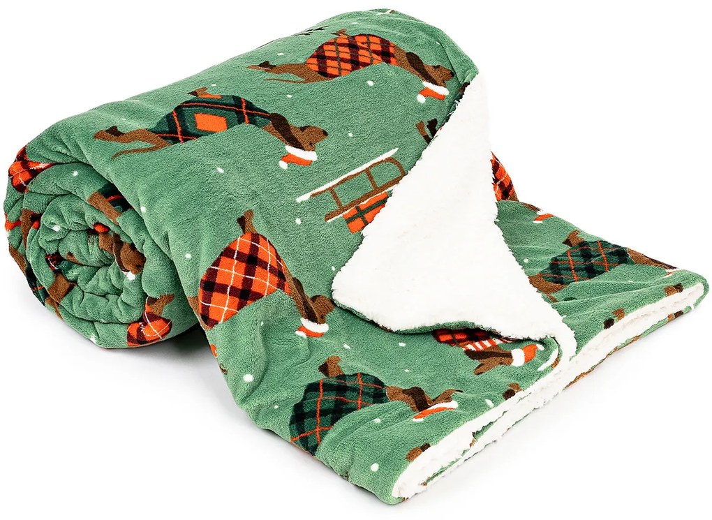 Pătură de Crăciun imitație blăniță 4Home Woof, 150 x 200 cm