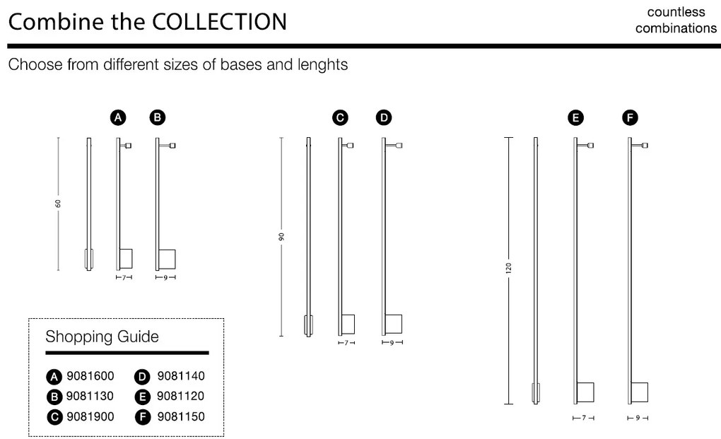 Aplica de perete LED design liniar GROPIUS negru, L-90cm, H-9cm